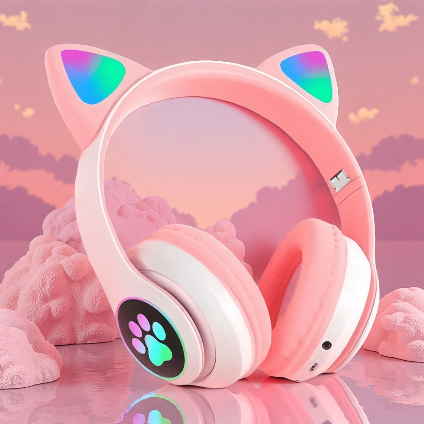 جديد ضوء فلاش لطيف آذان القط س - مراجعة Wired Earphone Lightning وسعره